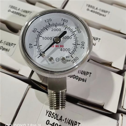 NAILOK High pressure oil free stainless steel 316 high pressure 6000psi gas system gauge